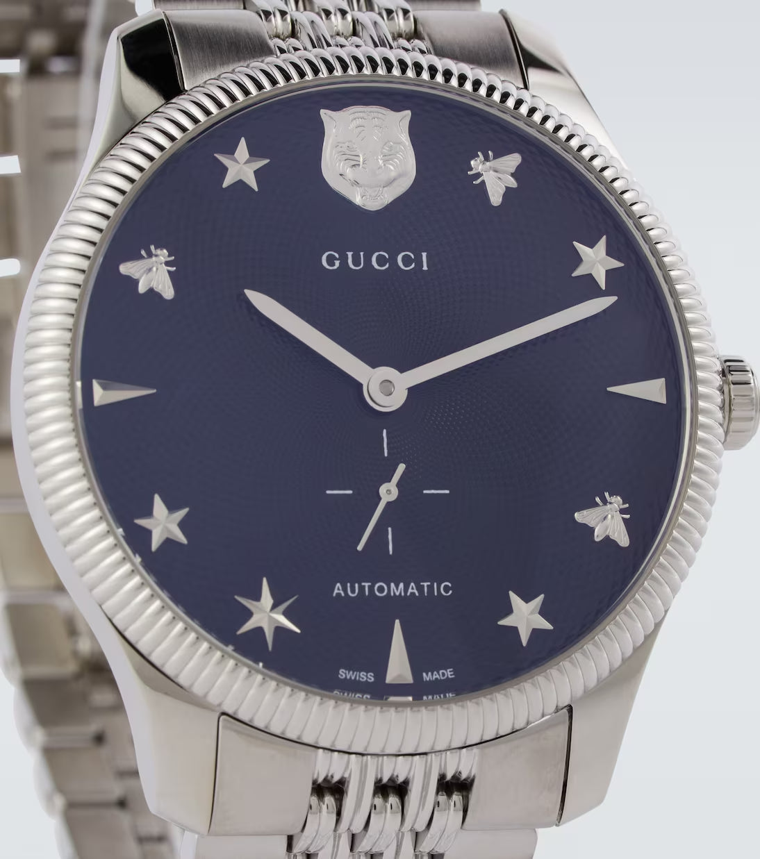  Shop Authentic Gucci G Timeless Automatic Black Dial Silver Steel Strap Watch For Men - YA126353 - Luxxuri