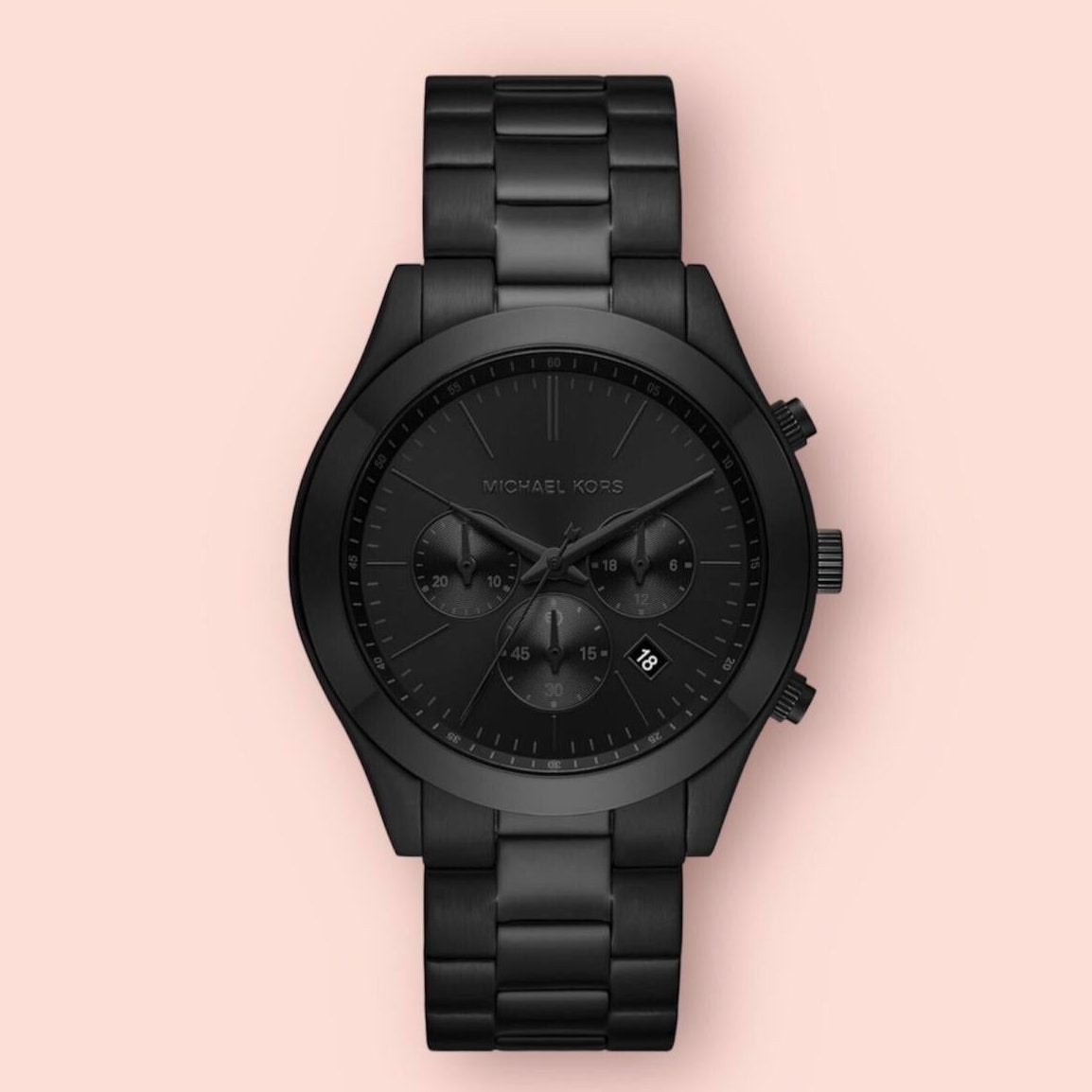  Shop Authentic Michael Kors Slim Runway Chronograph Black Dial Black Steel Strap Watch For Men - MK8919 - Luxxuri