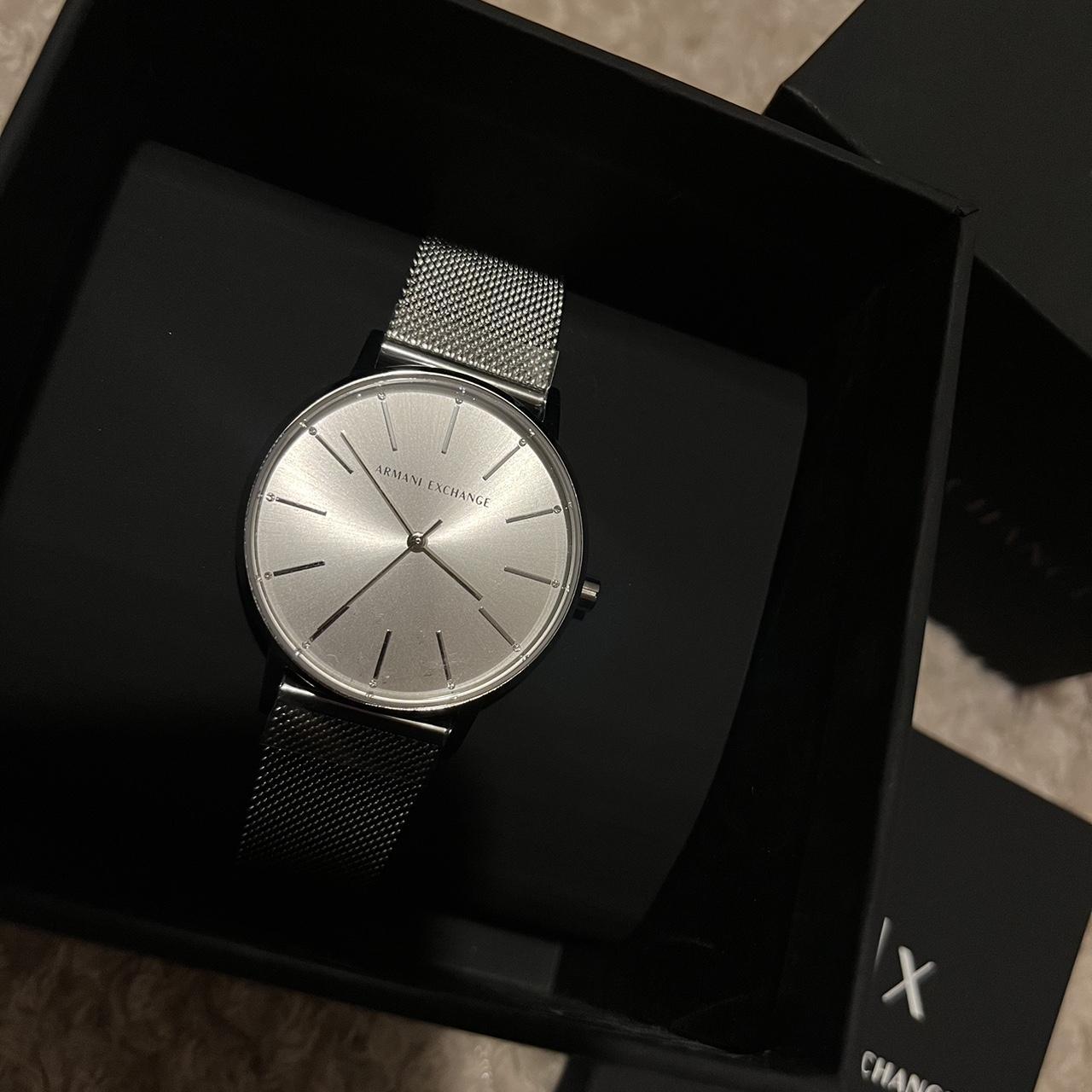  Shop Authentic Armani Exchange Lola Analog Silver Dial Silver Mesh Strap Watch For Women - AX5535 - Luxxuri