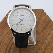  Shop Authentic Fossil Minimalist Off White Dial Brown Leather Strap Watch for Men - FS5306 - Luxxuri