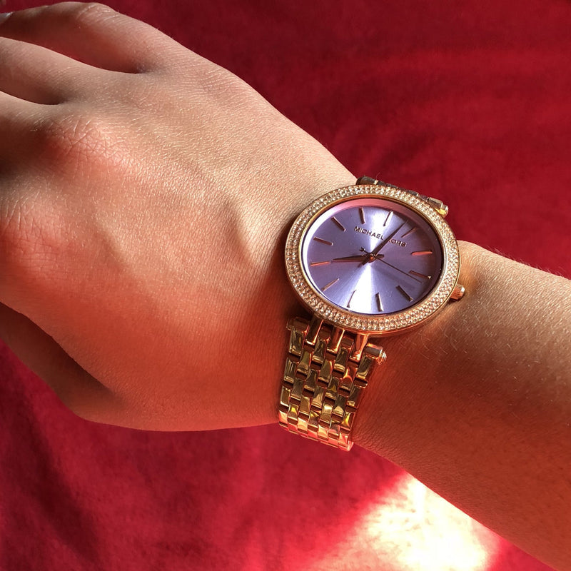  Shop Authentic Michael Kors Darci Purple Dial Rose Gold Steel Strap Watch for Women - MK3400 - Luxxuri