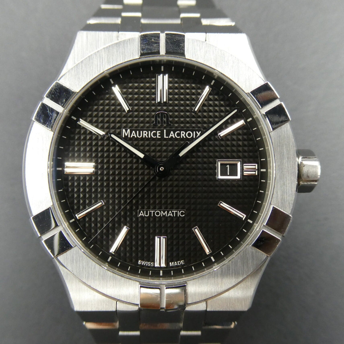  Shop Authentic Maurice Lacroix Aikon Automatic Black Dial Silver Steel Strap Watch For Men - AI6008-SS002-330-1 - Luxxuri