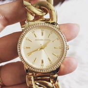  Shop Authentic Michael Kors Nini Three Hand Gold Dial Gold Steel Strap Watch For Women - MK3235 - Luxxuri