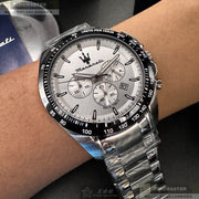  Shop Authentic Maserati Traguardo Chronograph Silver Dial Silver Steel Strap Watch For Men - R8873612049 - Luxxuri
