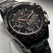  Shop Authentic Maserati Traguardo Chronograph Black Dial Black Steel Strap Watch For Men - R8873612048 - Luxxuri