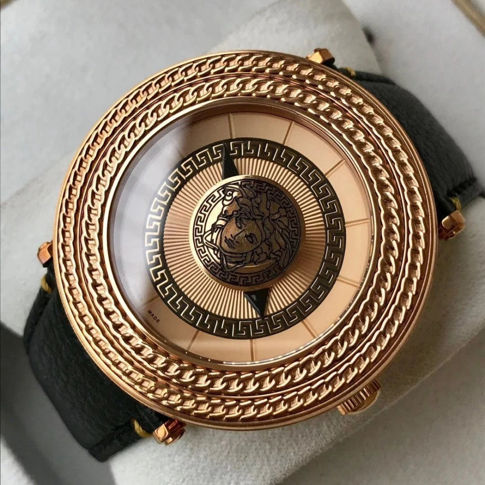  Shop Authentic Versace V Metal Icon Quartz Silver Dial Brown Leather Strap Watch For Men - VQL010015 - Luxxuri