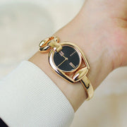  Shop Authentic Gucci Horsebit Collection Black Dial Rose Gold Steel Strap Watch For Women - YA139507 - Luxxuri