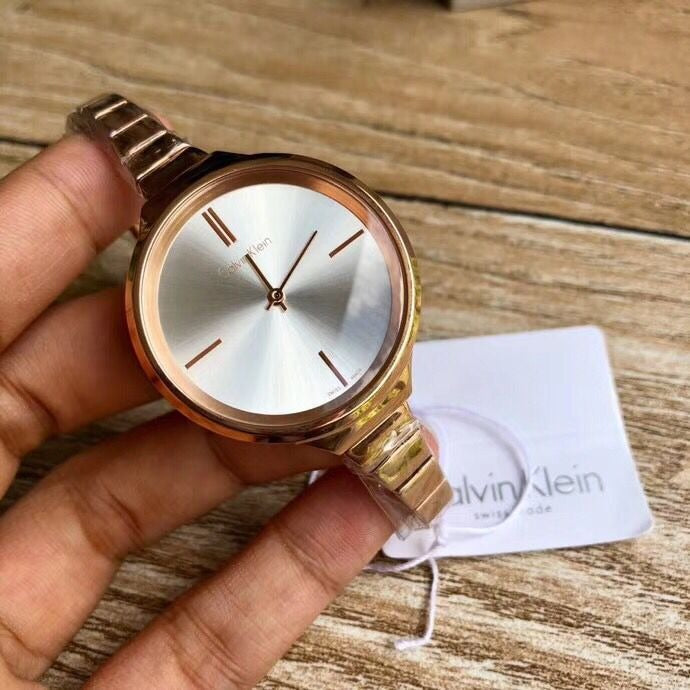  Shop Authentic Calvin Klein Lively White Dial Rose Gold Steel Strap Watch for Women - K4U23626 - Luxxuri