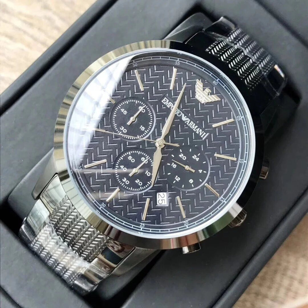  Shop Authentic Emporio Armani Renato Chronograph Quartz Blue Dial Grey Steel Strap Watch For Men - AR2505 - Luxxuri
