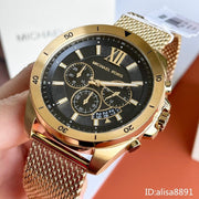  Shop Authentic Michael Kors Brecken Chronograph Black Dial Gold Mesh Strap Watch For Men - MK8867 - Luxxuri