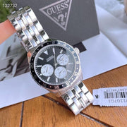  Shop Authentic Guess Odyssey Black Dial Silver Steel Strap Watch For Men - W1107G1 - Luxxuri