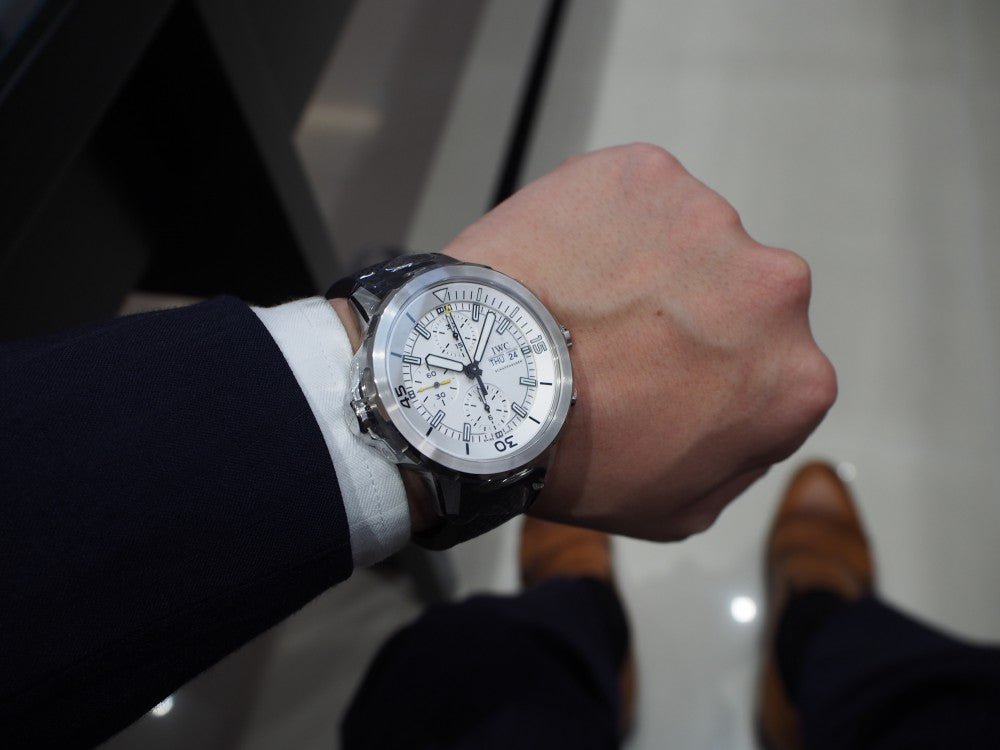  Shop Authentic IWC Aquatimer Chronograph White Dial Black Rubber Strap Watch for Men - IW376801 - Luxxuri