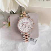  Shop Authentic Michael Kors Ritz Chronograph Silver Dial Two Tone Steel Strap Watch For Women - MK6938 - Luxxuri