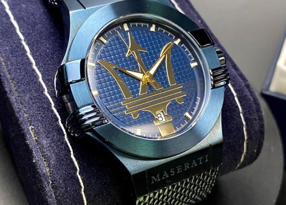  Shop Authentic Maserati Potenza Blue Dial Edition 42mm Mesh Bracelet Watch For Men - R8853108008 - Luxxuri