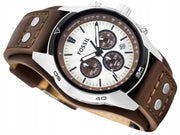  Shop Authentic Fossil Coachman Chronograph Silver Dial Brown Leather Strap Watch for Men - CH2565 - Luxxuri