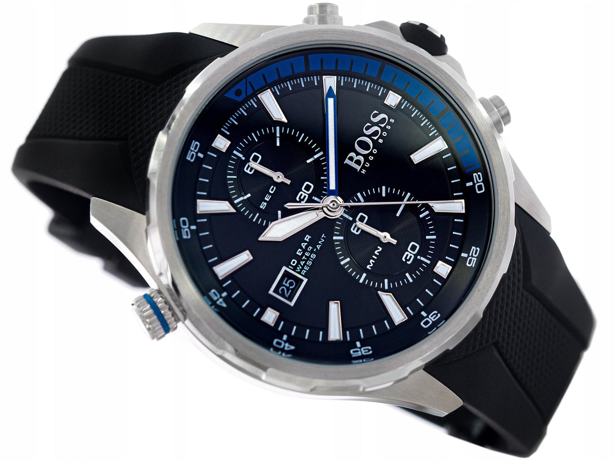  Shop Authentic Hugo Boss Globetrotter Black Dial Black Silicone Strap Watch for Men - 1513820 - Luxxuri