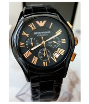  Shop Authentic Emporio Armani Valente Ceramica Chronograph Black Dial Black Steel Strap Watch For Men - AR1410 - Luxxuri