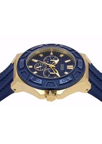  Shop Authentic Guess Force Blue & Rose Gold Dial Blue Silicone Strap Watch For Men - W0674G2 - Luxxuri