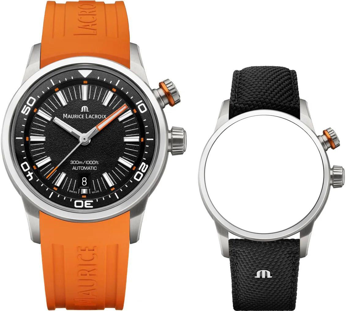 Shop Authentic Maurice Lacroix Pontos S Diver Black Dial Orange Rubber Strap Watch For Men - PT6248-SS00L-330-J - Luxxuri