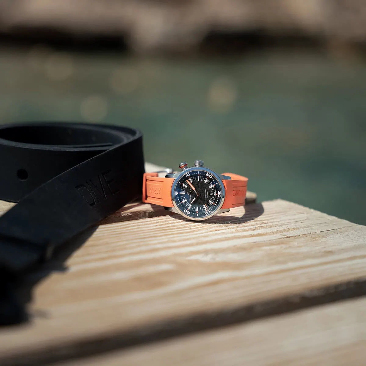  Shop Authentic Maurice Lacroix Pontos S Diver Black Dial Orange Rubber Strap Watch For Men - PT6248-SS00L-330-J - Luxxuri