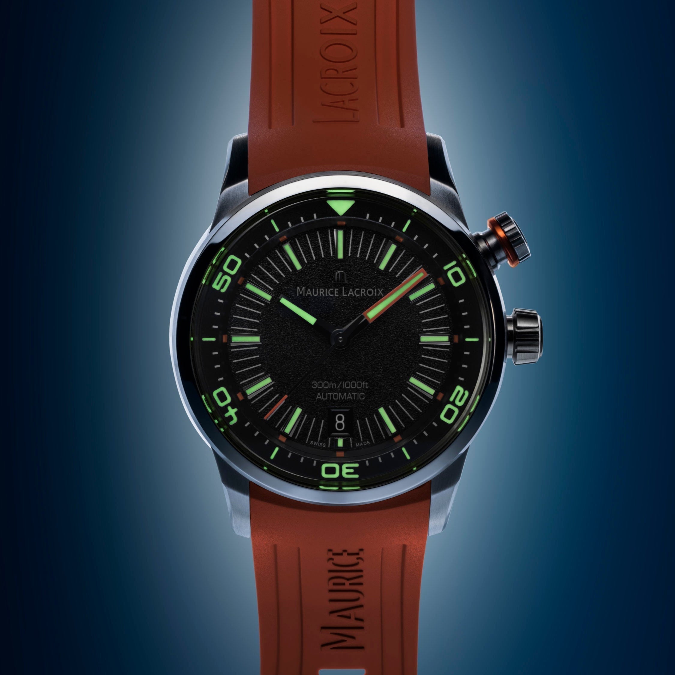  Shop Authentic Maurice Lacroix Pontos S Diver Black Dial Orange Rubber Strap Watch For Men - PT6248-SS00L-330-J - Luxxuri