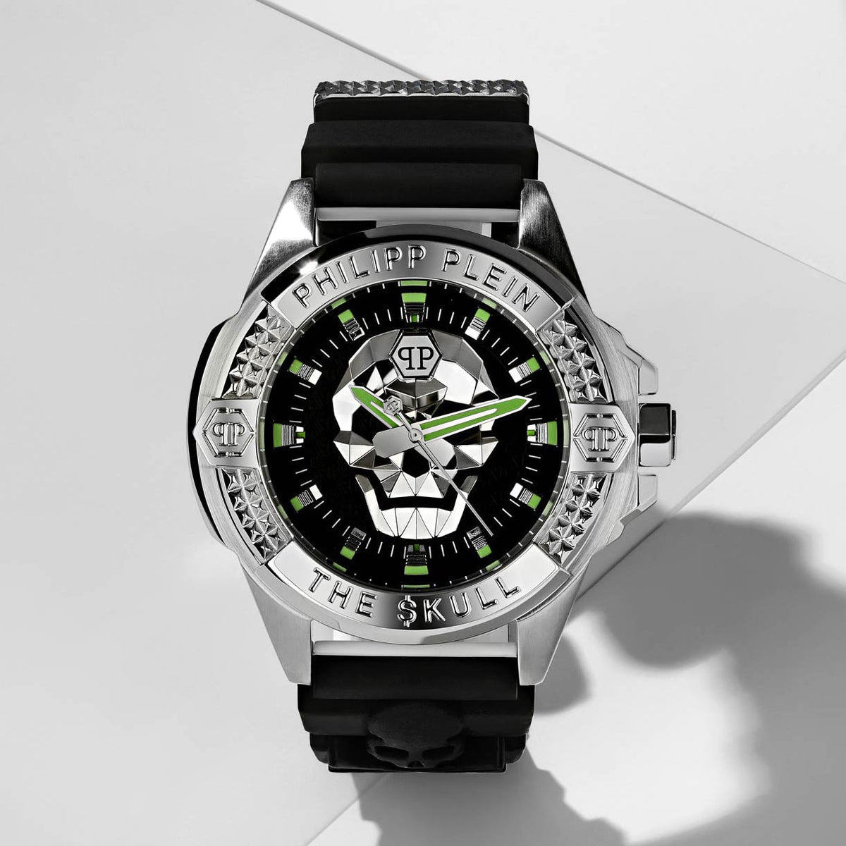 Philipp Plein The Skull Black Dial Black Silicone Strap Watch for Men - PWAAA0121