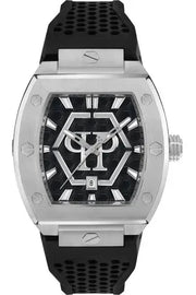 Philipp Plein Hexagon Phantom Black Dial Black Silicone Strap Watch For Men- PWPUA0524