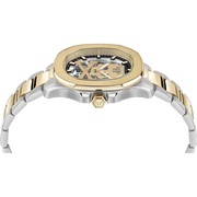 Philipp Plein High-Conic Automatic Gold Dial Silver & Gold Stainless Steel Strap Watch For Men - PWRAA0323
