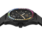 Philipp Plein Skeleton Spectre Black Dial Black Silicone Strap Watch for Men - PWRAA1023