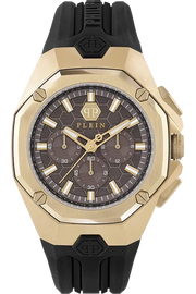 Philipp Plein Hyper Sport Chronograph Brown Dial Black Silicone Strap Watch for Men - PWTBA0423