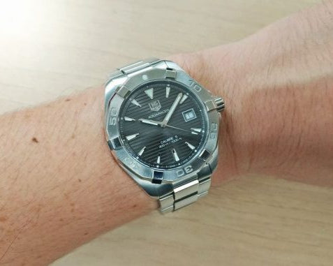  Shop Authentic Tag Heuer Aquaracer Automatic Anthracite Grey Dial Silver Steel Strap Watch for Men - WAY2113.BA0928 - Luxxuri