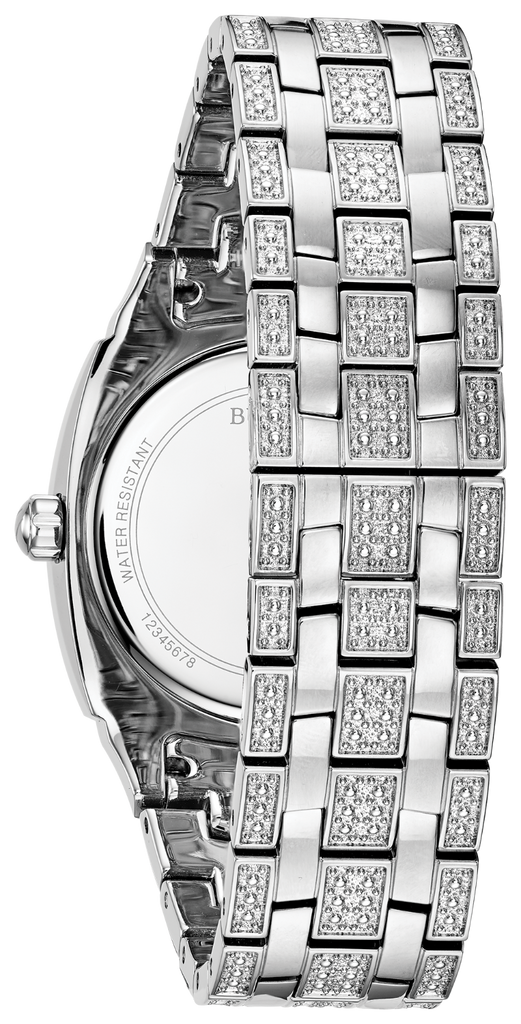  Shop Authentic Bulova Crystal Collection Phantom Silver Dial Silver Steel Strap Watch for Men - 96C002 - Luxxuri