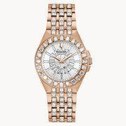  Shop Authentic Bulova Phantom White Dial with Swarovski Baguettes Rose Gold Steel Strap Watch for Women - 98L268 - Luxxuri
