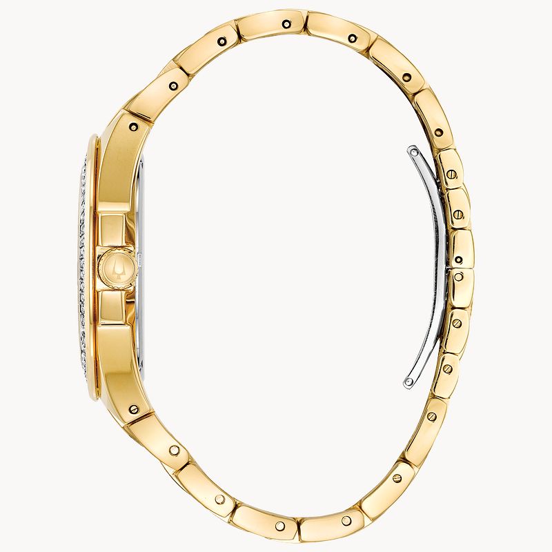  Shop Authentic Bulova Crystal Collection Champagne Dial Two Tone Steel Strap Watch for Women - 98B174 - Luxxuri