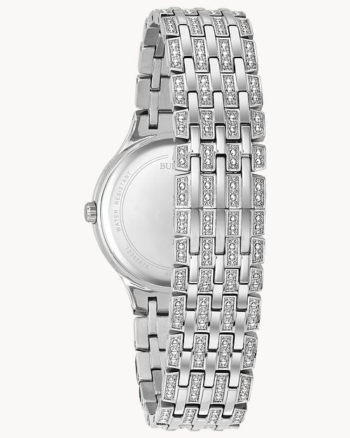  Shop Authentic Bulova Crystal Collection Silver Dial Silver Steel Strap Watch for Women - 96L243 - Luxxuri
