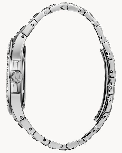  Shop Authentic Bulova Phantom Crystal Silver Dial Silver Steel Strap Watch for Men - 96A236 - Luxxuri