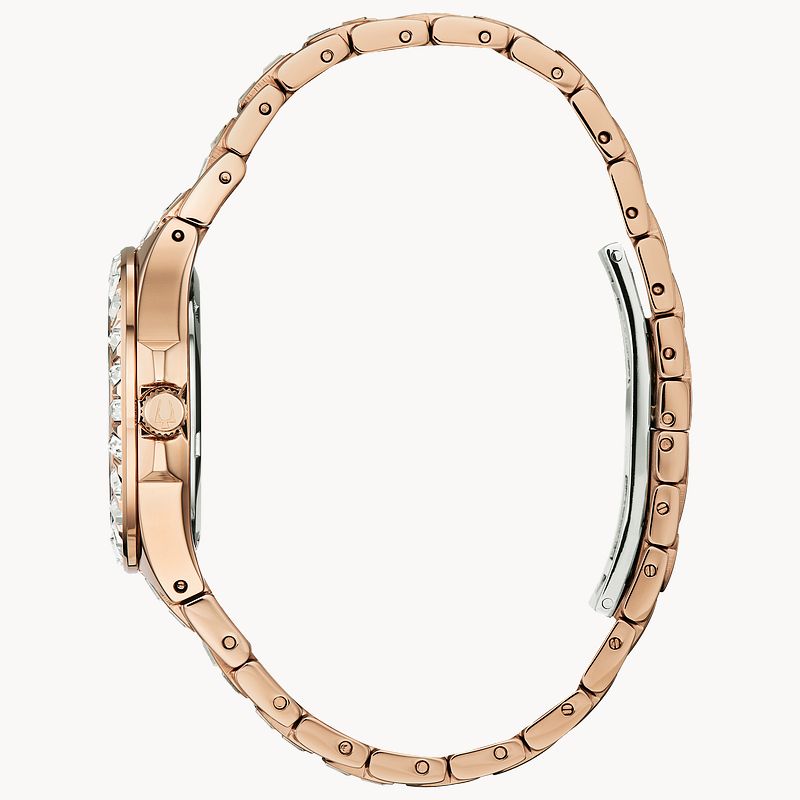  Shop Authentic Bulova Phantom White Dial with Swarovski Baguettes Rose Gold Steel Strap Watch for Women - 98L268 - Luxxuri