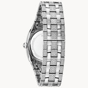  Shop Authentic Bulova Phantom Swarovski Crystal Pave Silver Dial Silver Steel Strap Watch for Men - 98B296 - Luxxuri