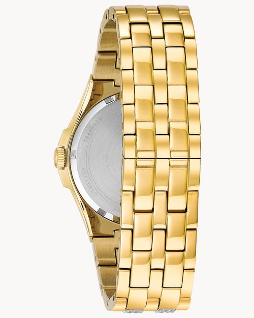  Shop Authentic Bulova Crystal Collection Champagne Dial Two Tone Steel Strap Watch for Women - 98B174 - Luxxuri