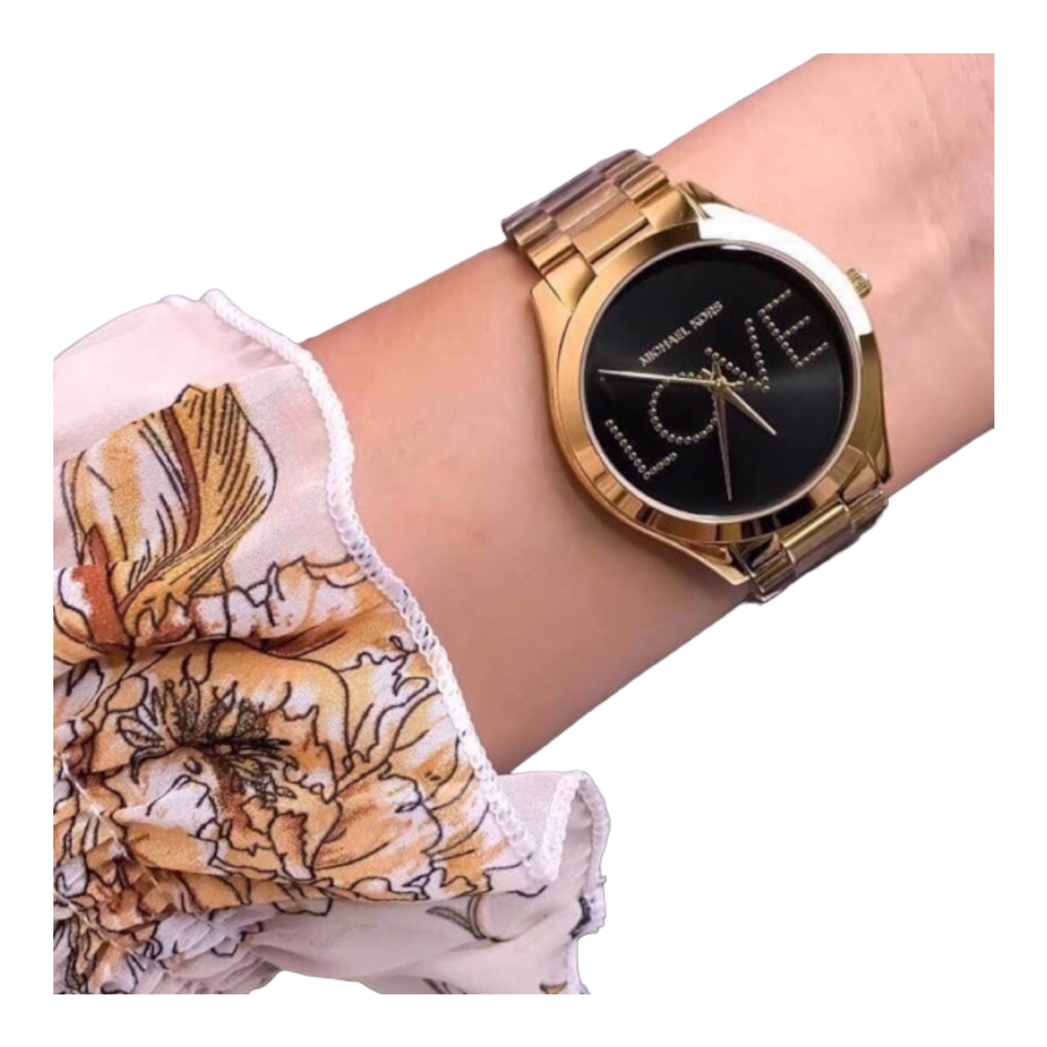  Shop Authentic Michael Kors Slim Runway Black Dial Gold Steel Strap Watch for Women - MK3803 - Luxxuri