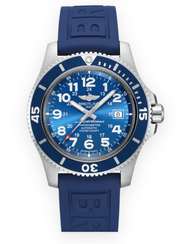  Shop Authentic Breitling Superocean II 44mm Blue Dial Blue Rubber Strap Watch for Men - A17392D8/C910/158S/A20SS.1 - Luxxuri