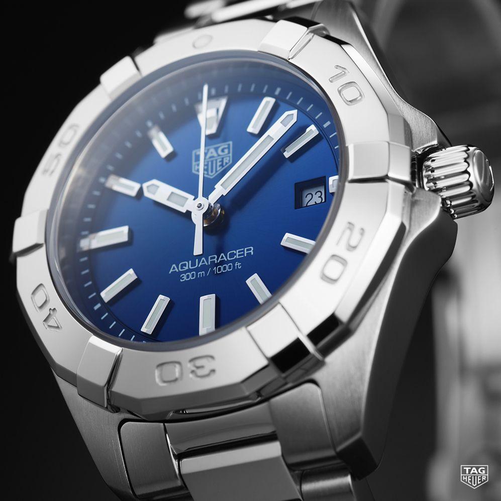  Shop Authentic Tag Heuer Aquaracer Quartz Blue Dial Silver Steel Strap Watch for Women - WBD1312.BA0740 - Luxxuri
