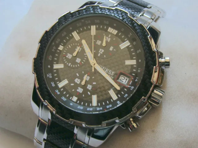  Shop Authentic Guess Octane Chronograph Black Dial Two Tone Steel Strap Watch for Men - W1046G1 - Luxxuri