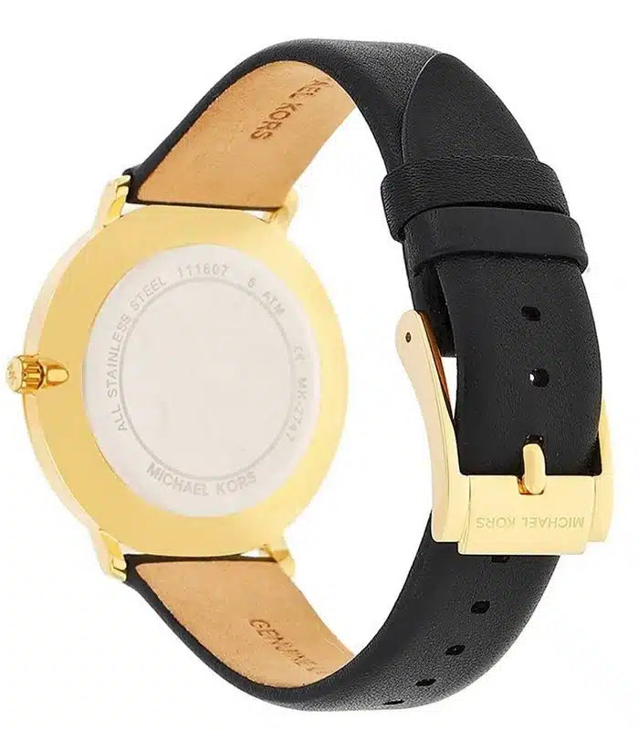  Shop Authentic Michael Kors Pyper Black Dial Black Leather Strap Watch For Women - MK2747 - Luxxuri