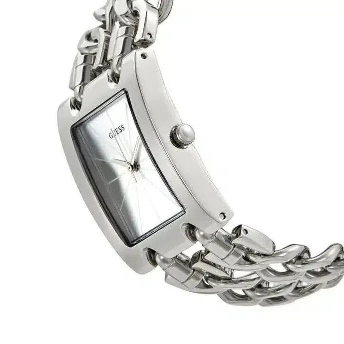  Shop Authentic Guess Mod Heavy Metal Silver Dial Silver Steel Strap Watch For Women - W1117L1 - Luxxuri