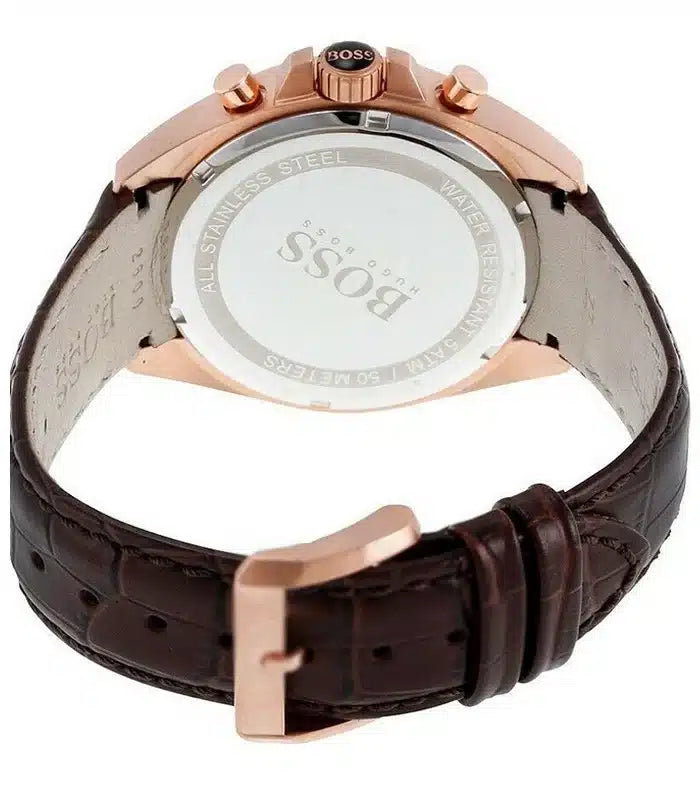  Shop Authentic Hugo Boss Driver Chronograph Brown Dial Brown Leather Strap Watch For Men - HB1513093 - Luxxuri