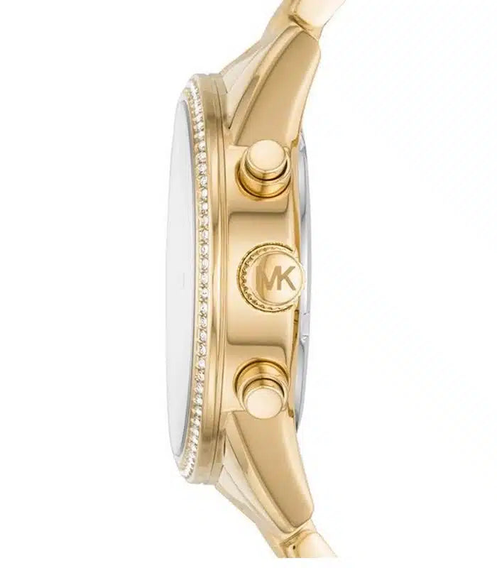  Shop Authentic Michael Kors Runway Chronograph Gold Dial Gold Steel Strap Watch For Women - MK5698 - Luxxuri