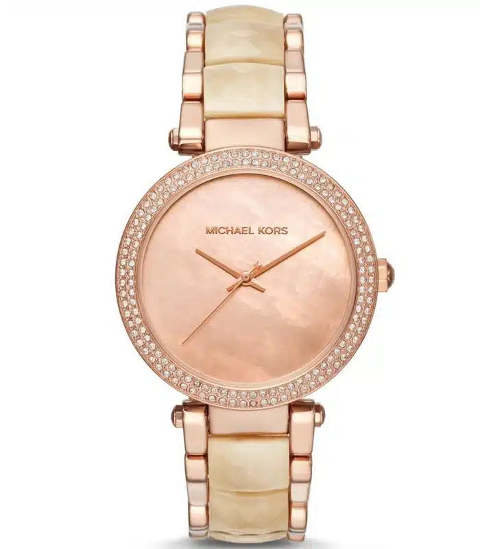  Shop Authentic Michael Kors Parker Mother of Pearl Pink Dial Two Tone Steel Strap Watch for Women - MK6402 - Luxxuri