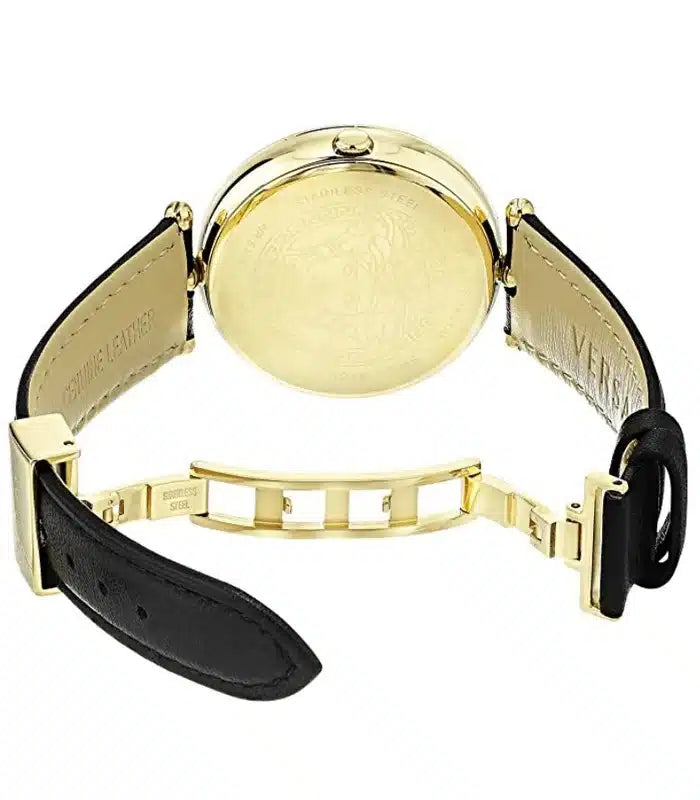  Shop Authentic Versace Palazzo Empire Black Dial Black Leather Strap Watch for Women - VCO020017 - Luxxuri