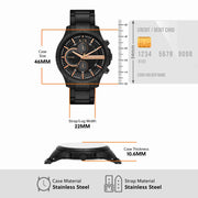  Shop Authentic Armani Exchange Chronograph Black Dial Black Steel Strap Watch For Men - AX2429 - Luxxuri